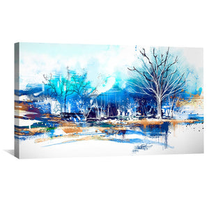 Mystic Bluescape Canvas Art Clock Canvas