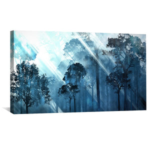 Mystic Forest Light Canvas Art Clock Canvas