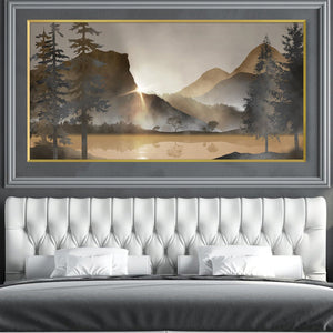 Mystic Mountain Mirage Canvas Art Clock Canvas