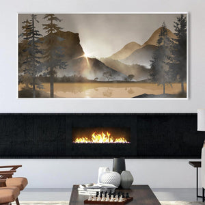 Mystic Mountain Mirage Canvas Art Clock Canvas