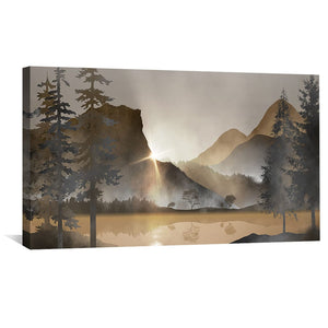 Mystic Mountain Mirage Canvas Art Clock Canvas