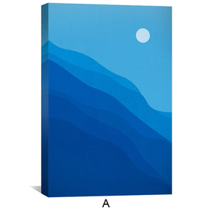 Natural Landscape Blue Canvas Art Clock Canvas