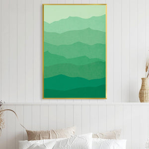 Natural Landscape Green Canvas Art Clock Canvas