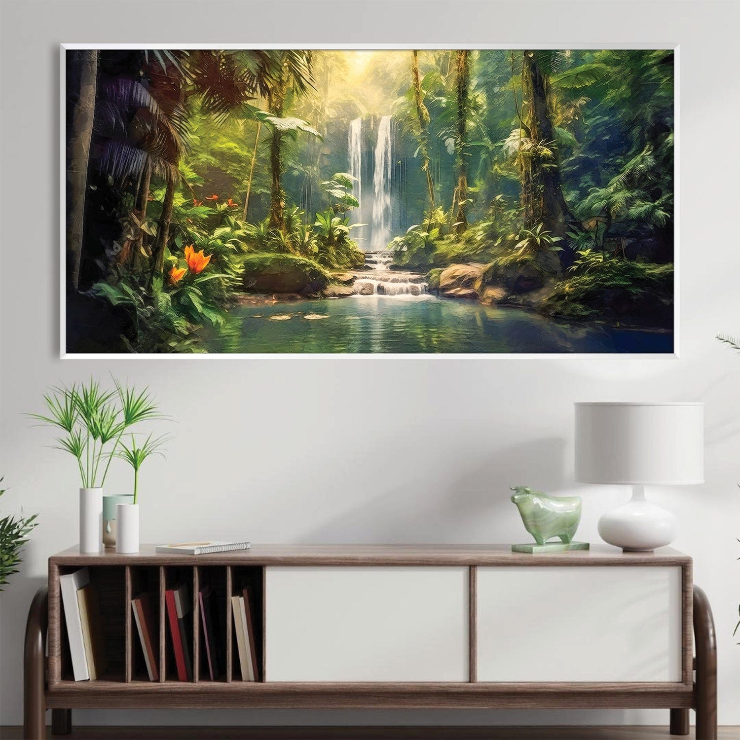 Natural Waterfalls Canvas Art Clock Canvas