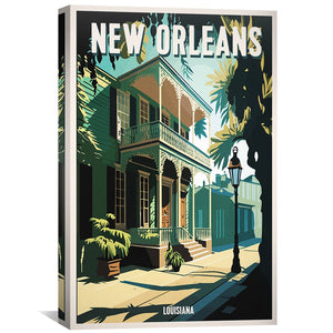 New Orleans Canvas Art Clock Canvas