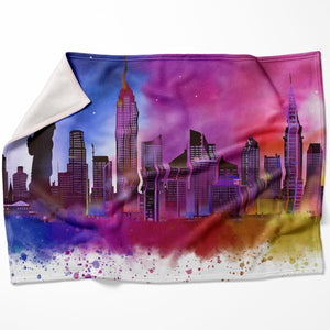 New York Colors Blanket Blanket 75 x 100cm Clock Canvas