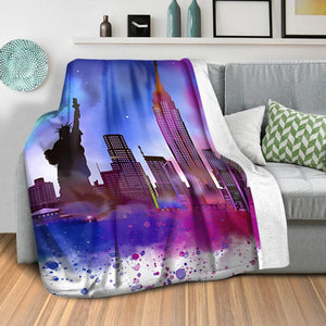 New York Colors Blanket Blanket Clock Canvas