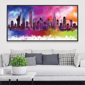 New York Colors Canvas Art Clock Canvas