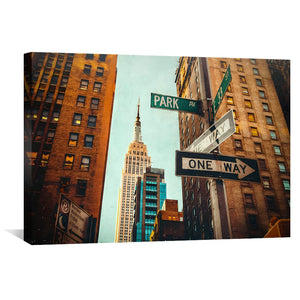 New York Streets Canvas Art Clock Canvas