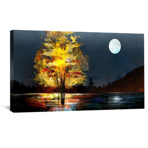 Night's Luminescence Canvas Art Clock Canvas