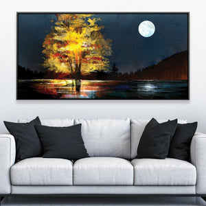 Night's Luminescence Canvas Art Clock Canvas