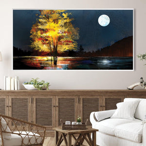 Night's Luminescence Canvas Art Clock Canvas