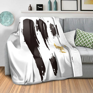 Noir Brush Work A Blanket Blanket Clock Canvas