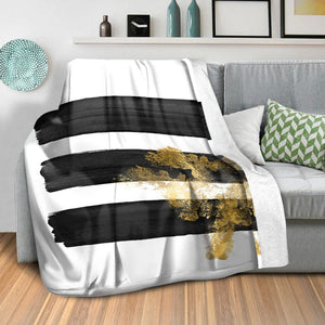 Noir Brush Work B Blanket Blanket Clock Canvas