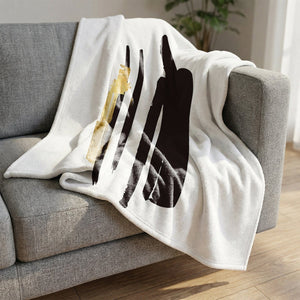 Noir Brush Work C Blanket Blanket Clock Canvas