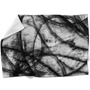 Noir Lines Blanket Blanket 75 x 100cm Clock Canvas