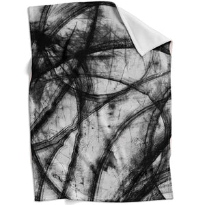 Noir Lines Blanket Blanket Clock Canvas