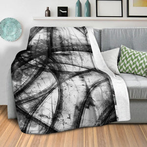 Noir Lines Blanket Blanket Clock Canvas