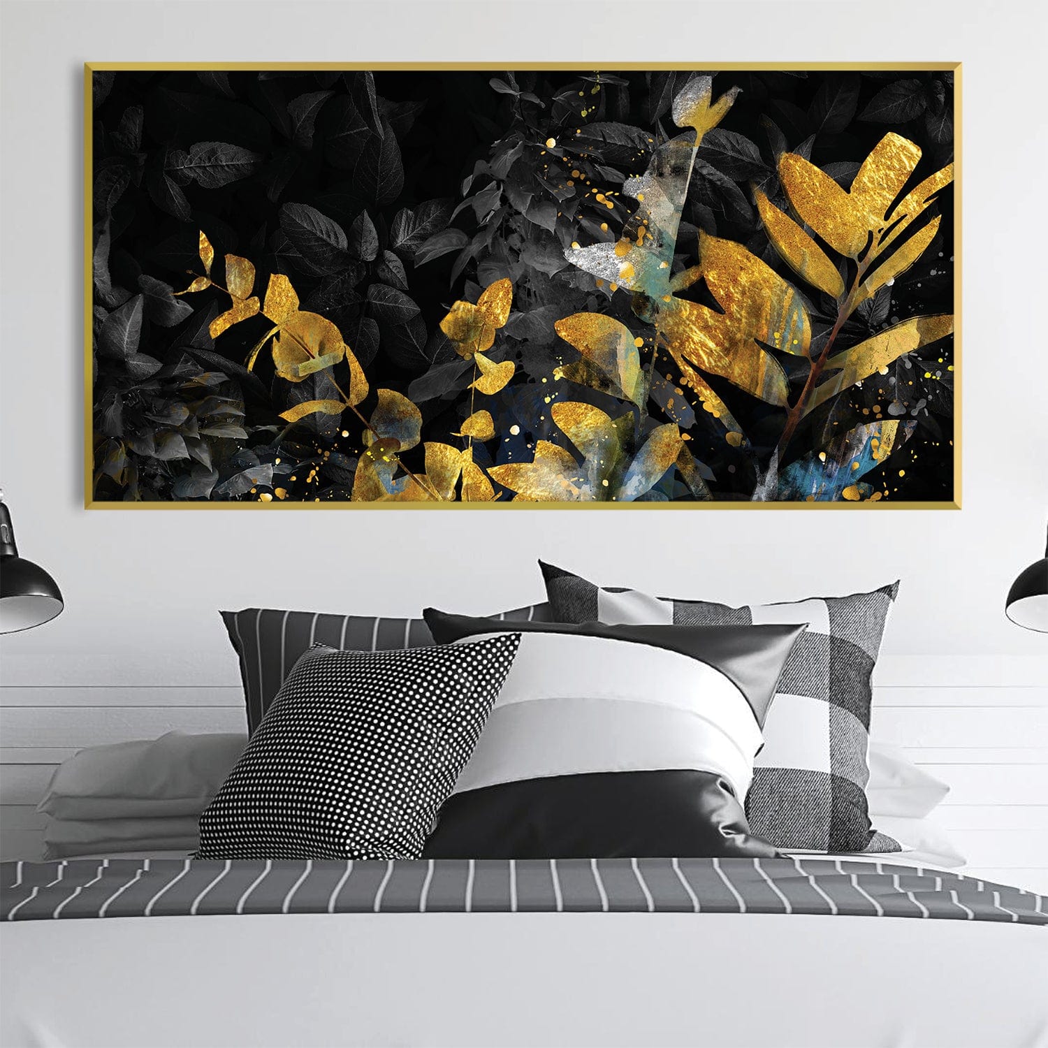 Noir Reflective Canvas Art Clock Canvas