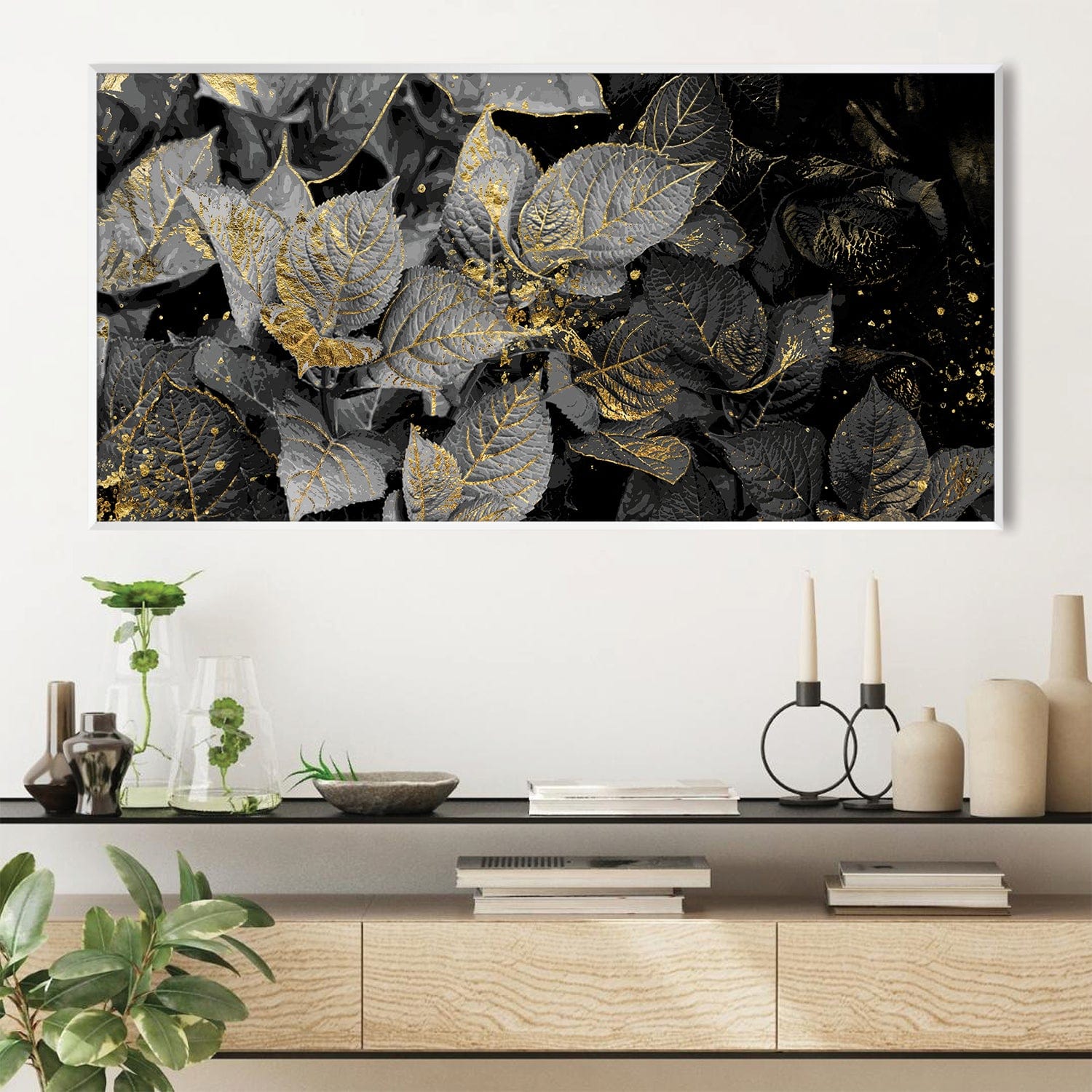 Noir Shine Canvas Art Clock Canvas