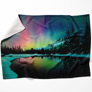 Northern Lights Blanket Blanket 75 x 100cm Clock Canvas