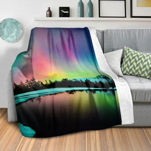 Northern Lights Blanket Blanket Clock Canvas