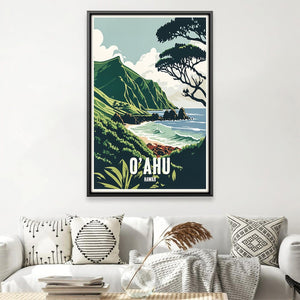 O'ahu Hawaii Canvas Art Clock Canvas