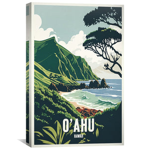 O'ahu Hawaii Canvas Art Clock Canvas