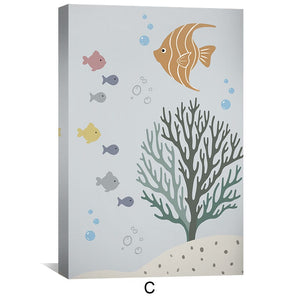 Ocean Whimsy Canvas Art C / 12 x 18in / Canvas Clock Canvas