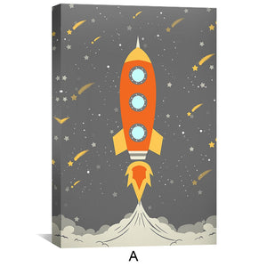 Orbiting Imagination Canvas Art A / 12 x 18in / Canvas Clock Canvas