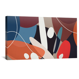 Ovals and Color Canvas Art Clock Canvas