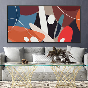 Ovals and Color Canvas Art Clock Canvas