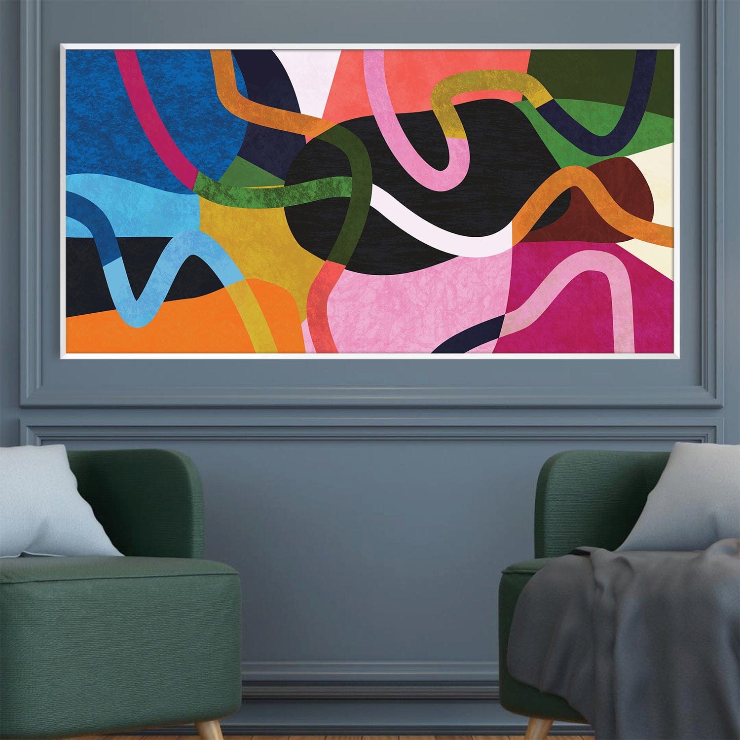 Overlap and Color Canvas Art Clock Canvas