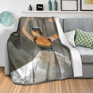 Painted Ballerina Blanket Blanket Clock Canvas