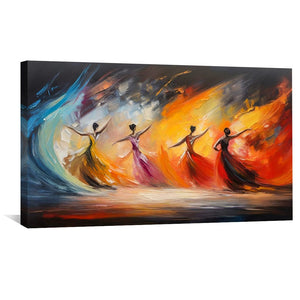 Painted Dancers Canvas Art Clock Canvas