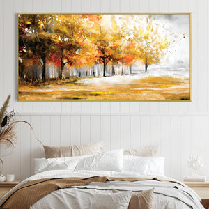 Palette of Fall Canvas Art Clock Canvas