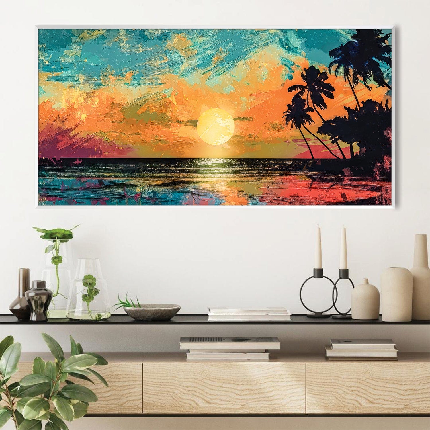 Palette of Paradise Canvas Art Clock Canvas