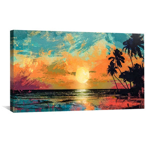 Palette of Paradise Canvas Art Clock Canvas