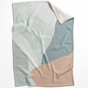 Pastel Curves B Blanket Blanket 75 x 100cm Clock Canvas