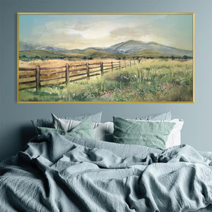Pasture Foothills Canvas Art Clock Canvas