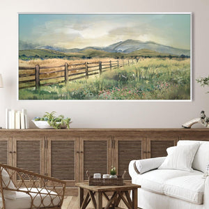 Pasture Foothills Canvas Art Clock Canvas