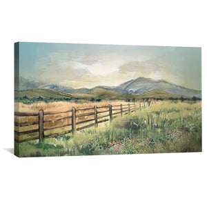 Pasture Foothills Canvas Art Clock Canvas