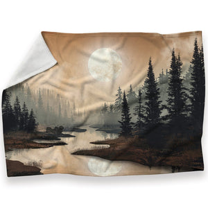 Peaceful Nature Evenings Blanket Blanket 30 x 40in Clock Canvas