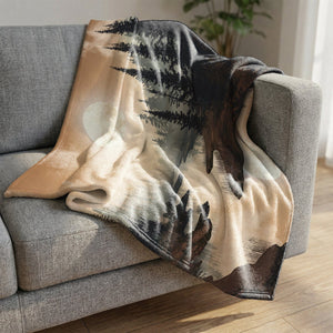 Peaceful Nature Evenings Blanket Blanket Clock Canvas