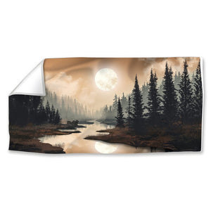Peaceful Nature Evenings Easy Build Frame Posters, Prints, & Visual Artwork Fabric Print Only / 40 x 20in Clock Canvas