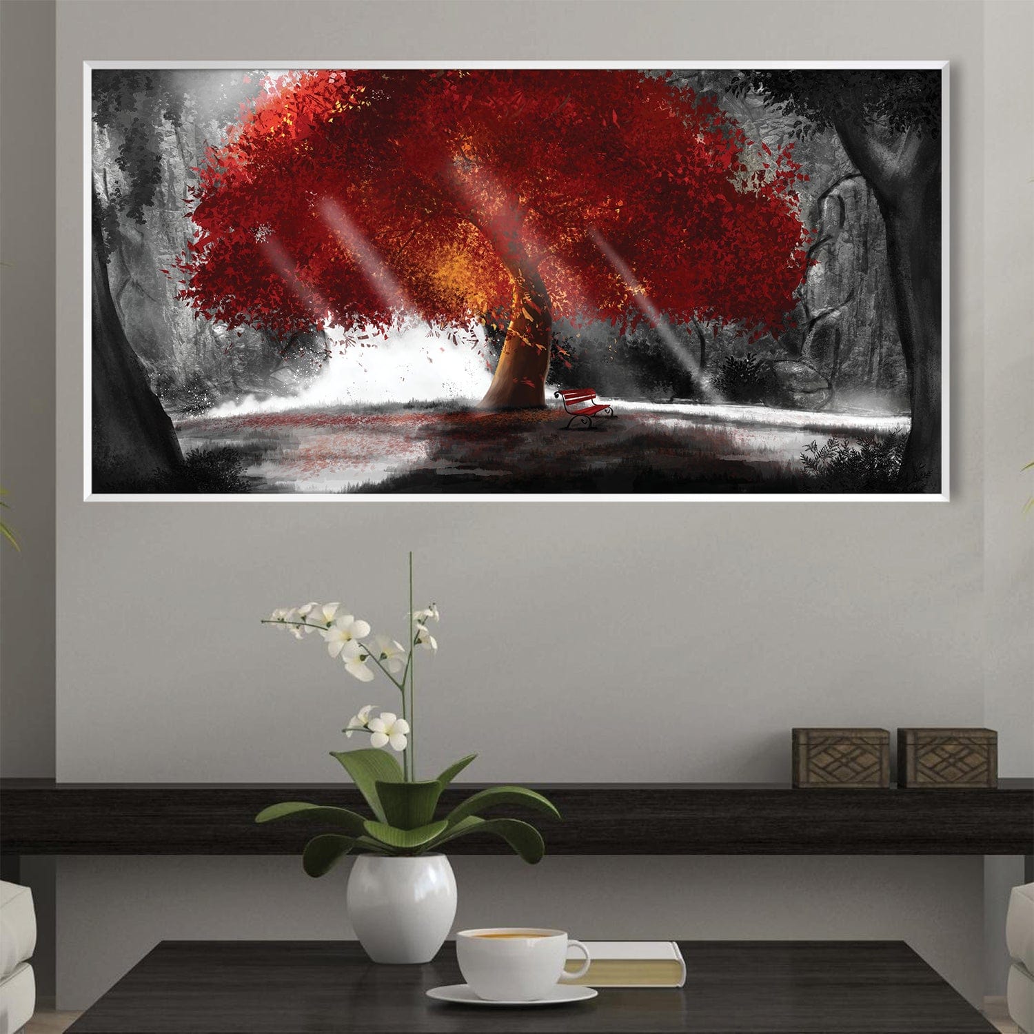 Peaceful Redwood Canvas Art Clock Canvas