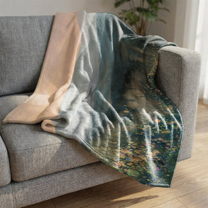Peaceful Valley Mist Blanket Blanket Clock Canvas