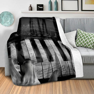 Piano Symphony Blanket Blanket Clock Canvas