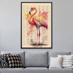 Pink Flamingo Canvas Art Clock Canvas