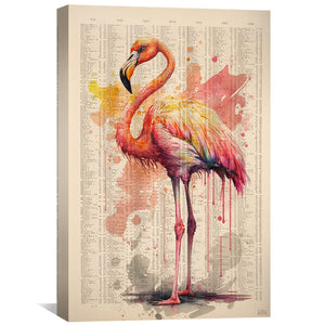 Pink Flamingo Canvas Art Clock Canvas